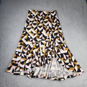 Anthropologie Maeve Skirt Small M Midi Asymmetrical Tanya Geometric Y2K Business